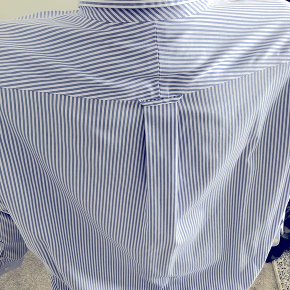 Merona men’s long sleeve blue white pin stripe dress shirt front pocket size XXL - Picture 2 of 6